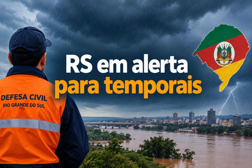 Ilustração editorial sobre defesa civil do rio grande do sul.