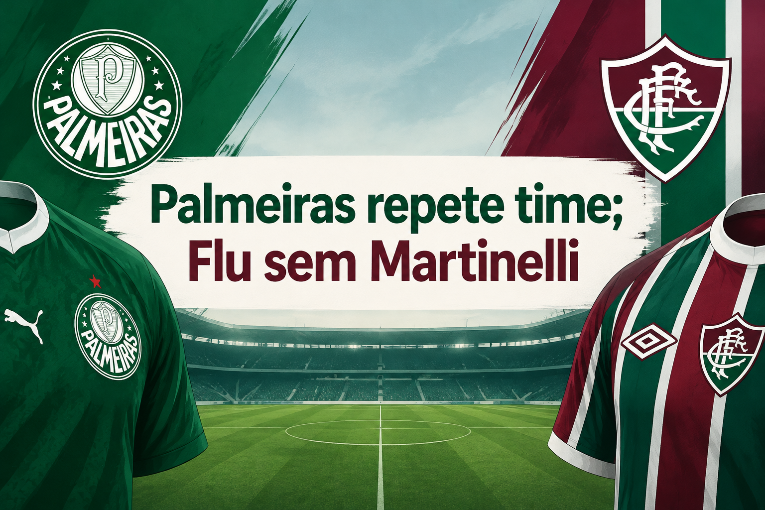 Ilustração editorial sobre palmeiras x fluminense.