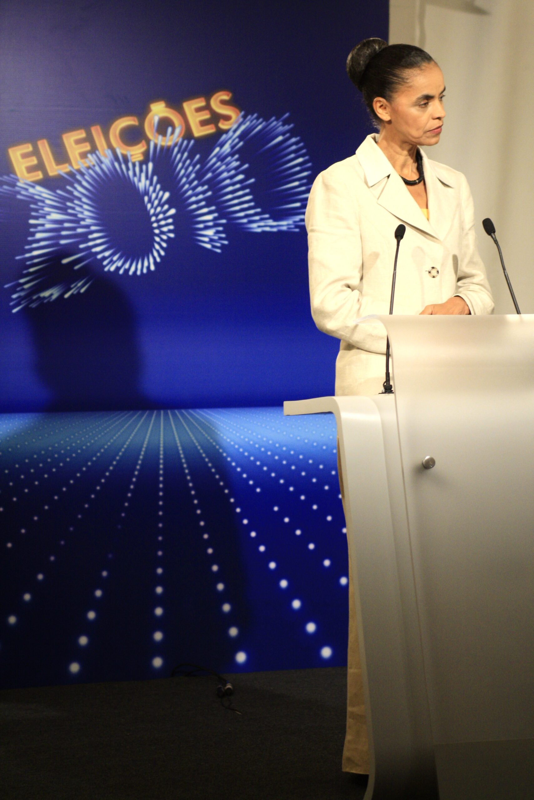 Fotografia de arquivo: Marina Silva em debate na TV Globo - 2010..