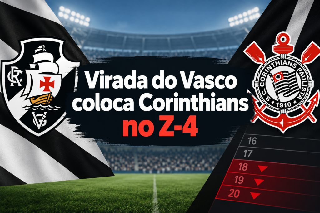Ilustração editorial sobre classificações de vasco x corinthians.