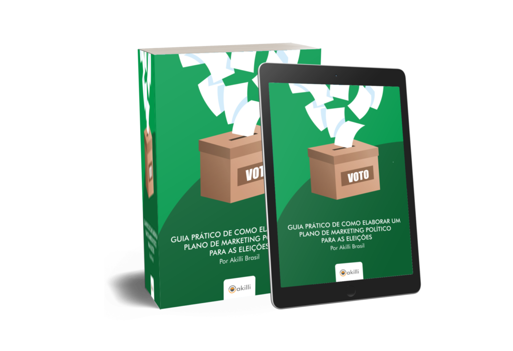 Imagem do livro Guia Prático de como Criar um Plano de Marketing Político: Para as eleições e apoiado à sua frente um tablet com a versão digital do mesmo.